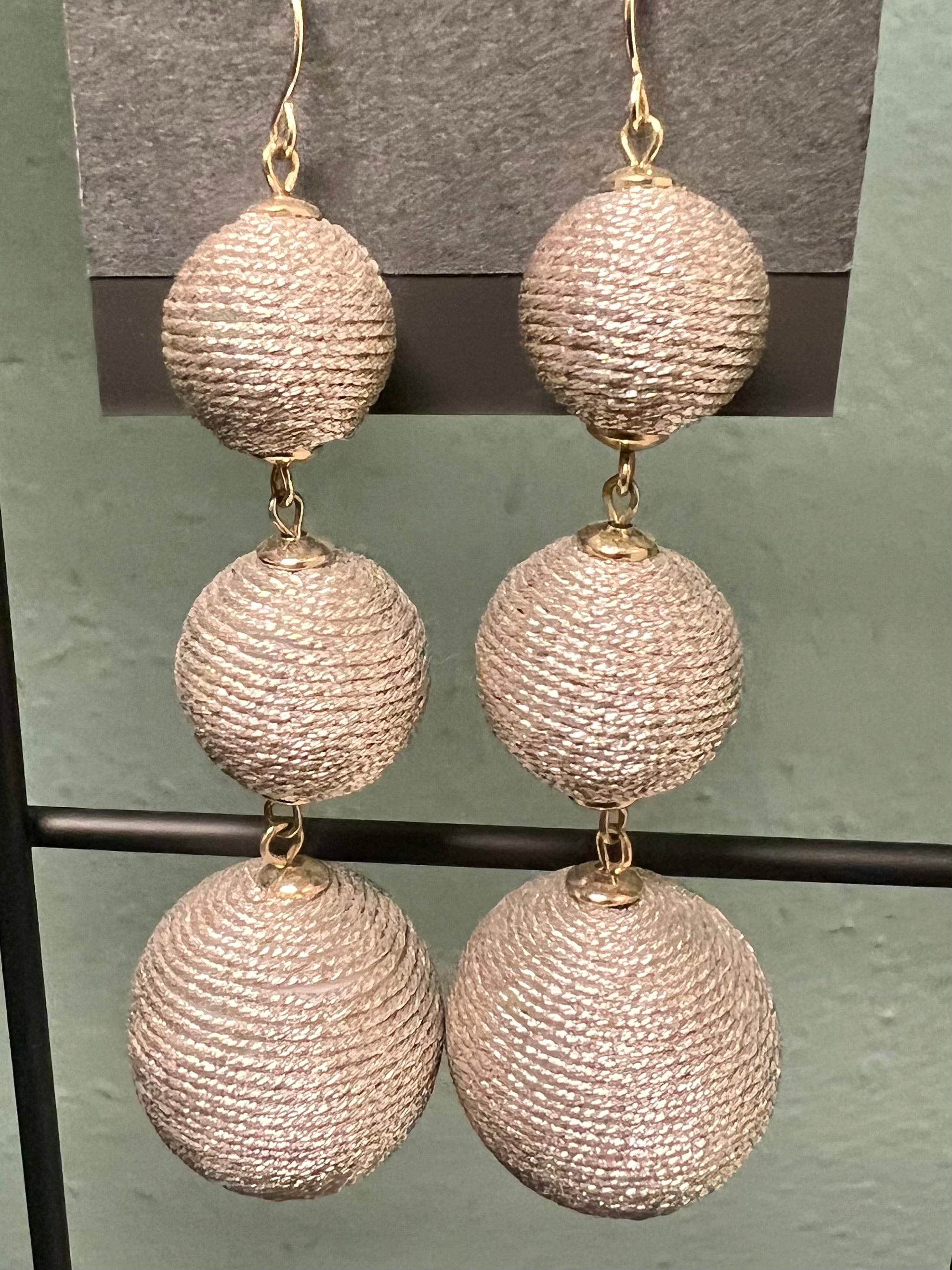 Gold 3Ball Earrings