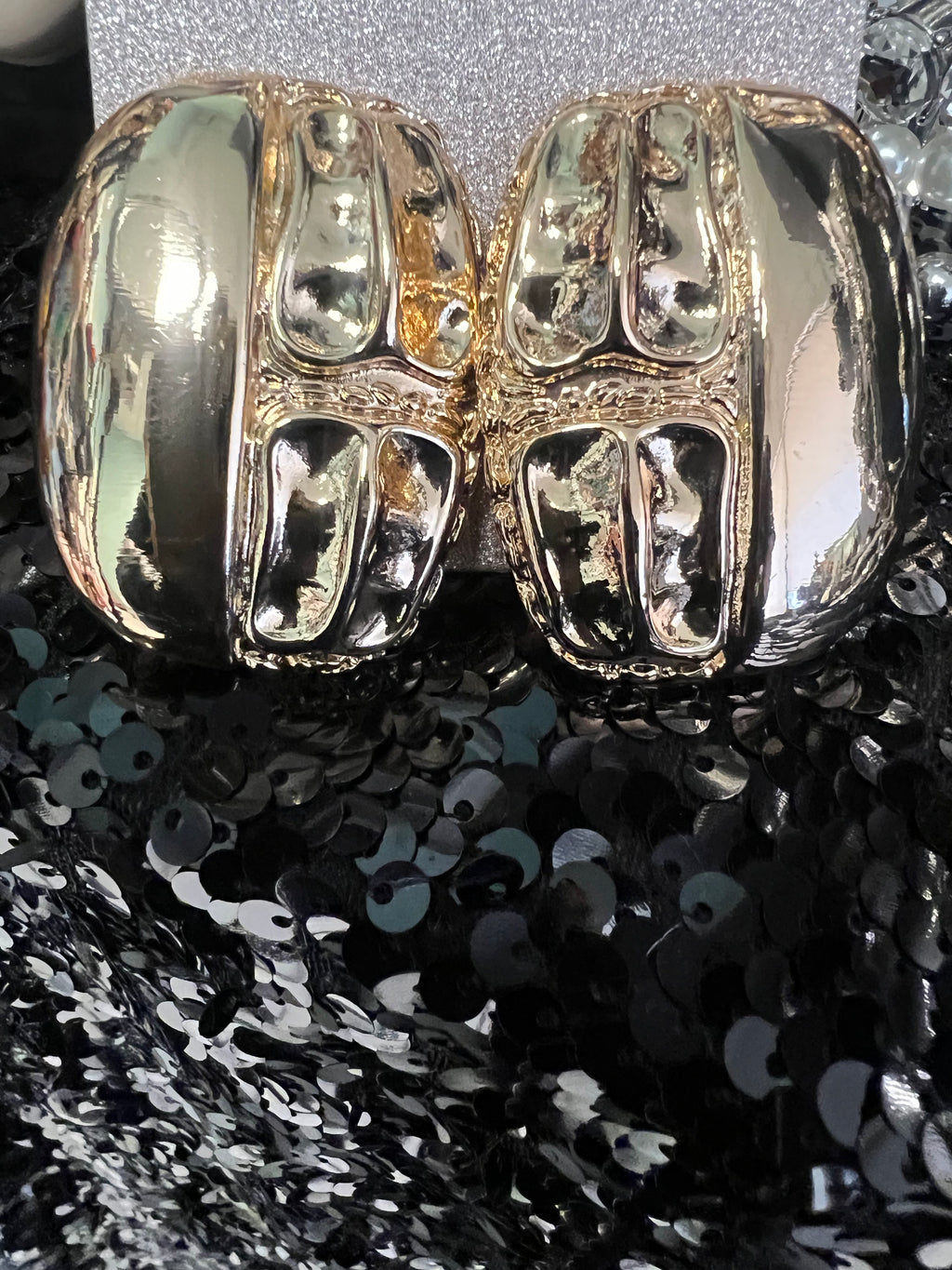 Gold Hammered finished Statement earrings